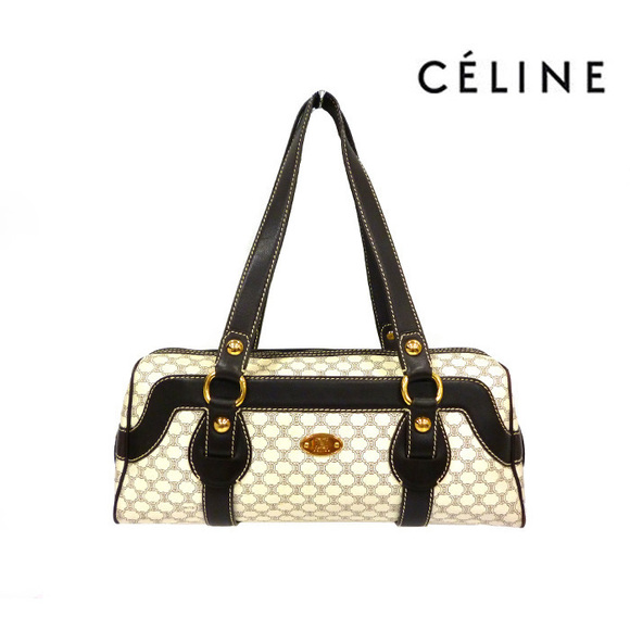 Celine Shoulder Bag Macadam Pattern White - Picture 1 of 1